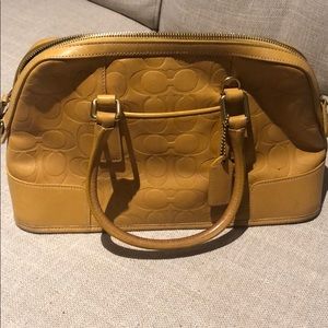 Vintage Yellow Leather Coach Purse
